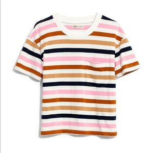 Madewell Easy Crop Tee in Beatrice Stripe NWT